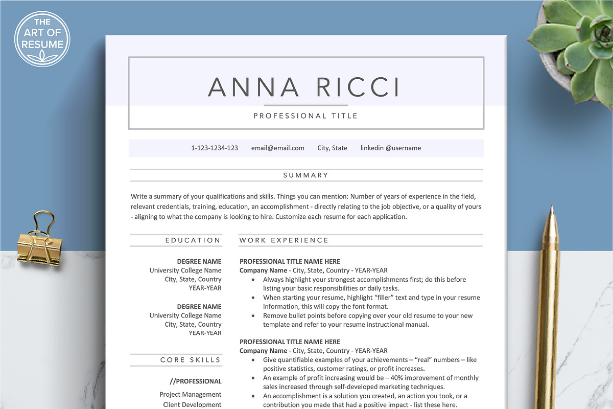 Executive Resume CV & Cover Letter, a Resume Template by The Art of Resume (Photo 1 of 8)