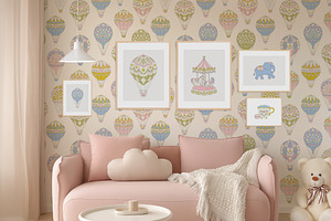 Carousel & Balloon Patterns, Clipart