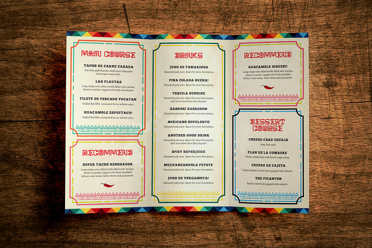Mexican Food Menu Template, a Brochure Template by Luuqas Design (Photo 3 of 6)