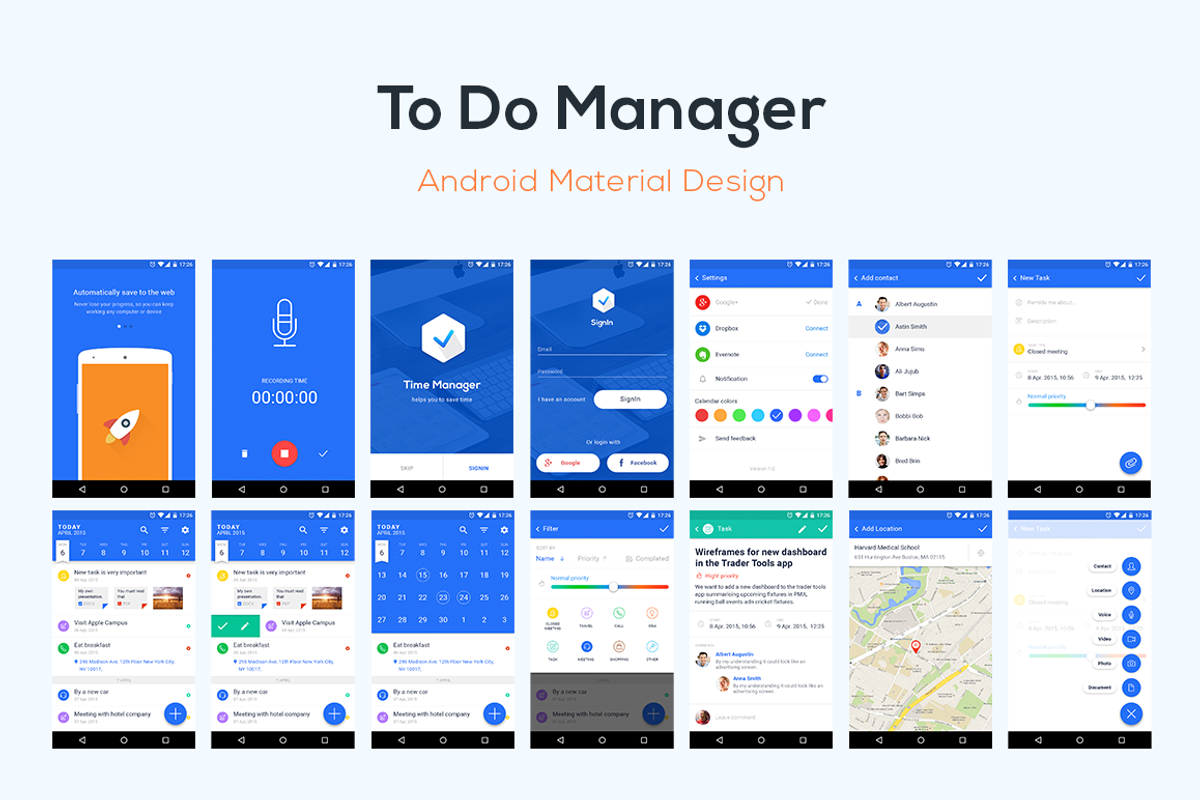 To Do List Manager, an Android Mockup by Agilie | Creative Market