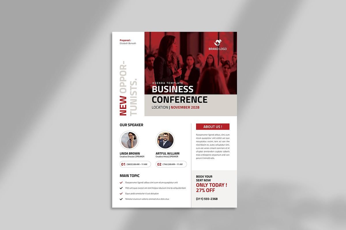 Business Conference Agenda Template, a Flyer Template by Spark_Creative (Photo 2 of 5)
