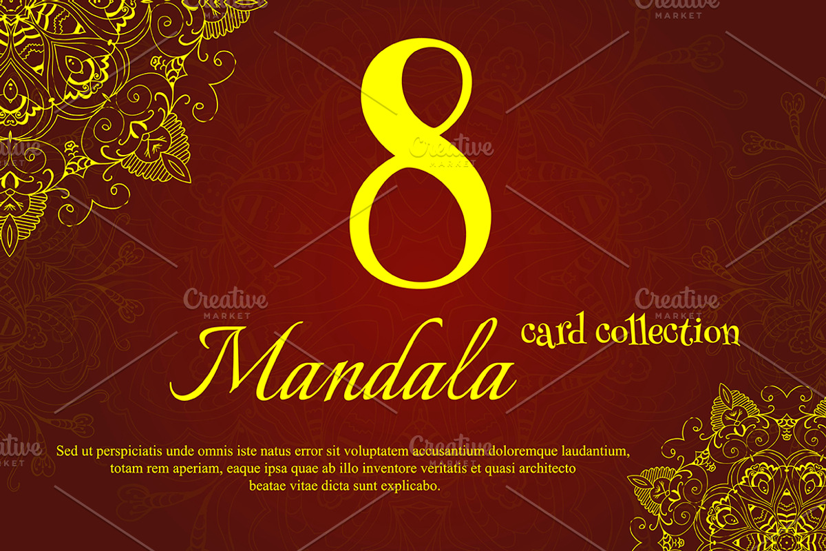 Set of 8 cards with Mandalas,Vector, a Graphic by Iryna Danyliuk (Photo 1 of 2)
