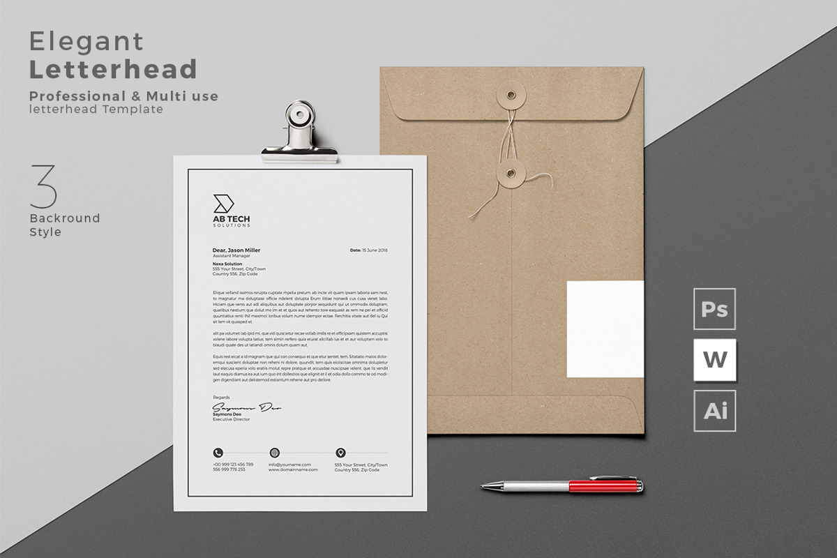 Letterhead, a Stationery Template by Creatune (Photo 1 of 4)