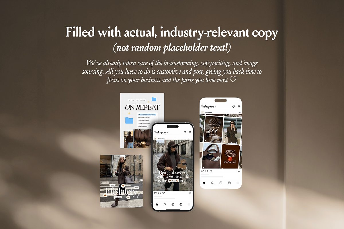 Brown Social Templates for Creators, a Social Media Template by CanvaTemplateClubCo (Photo 8 of 16)