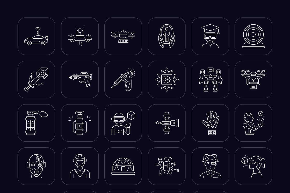 Futuristic Icon Art Set, an Outline Icon by Prosymbols (Photo 7 of 7)