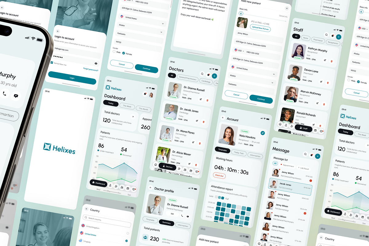 Helixes - Health Management UI Kit, an UI Kit Template by Agensip Design Agency (Photo 2 of 10)