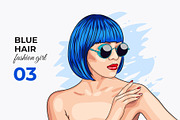 Vector Blue Hair Girl, a Person Illustration by Iryna Denysova (Thumbnail 4 of 4)