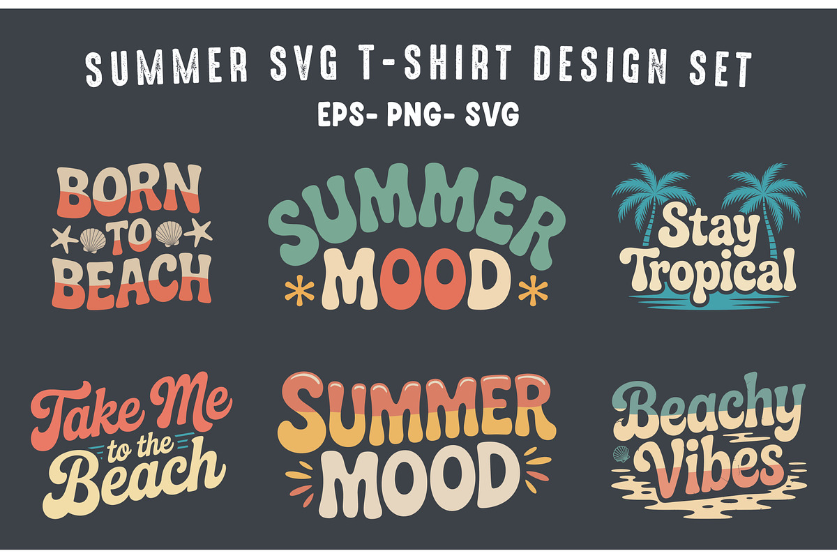 Summer SVG T-Shirt Design Set, a Seasonal Illustration by Gfx Expert Team (Photo 3 of 3)
