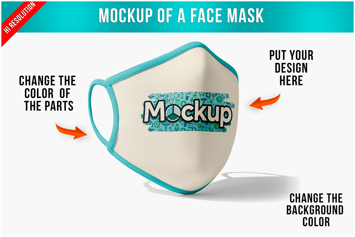 Mockup Of A Face Mask PSD, a Product Mockup by Bruno's Shop (Photo 1 of 3)