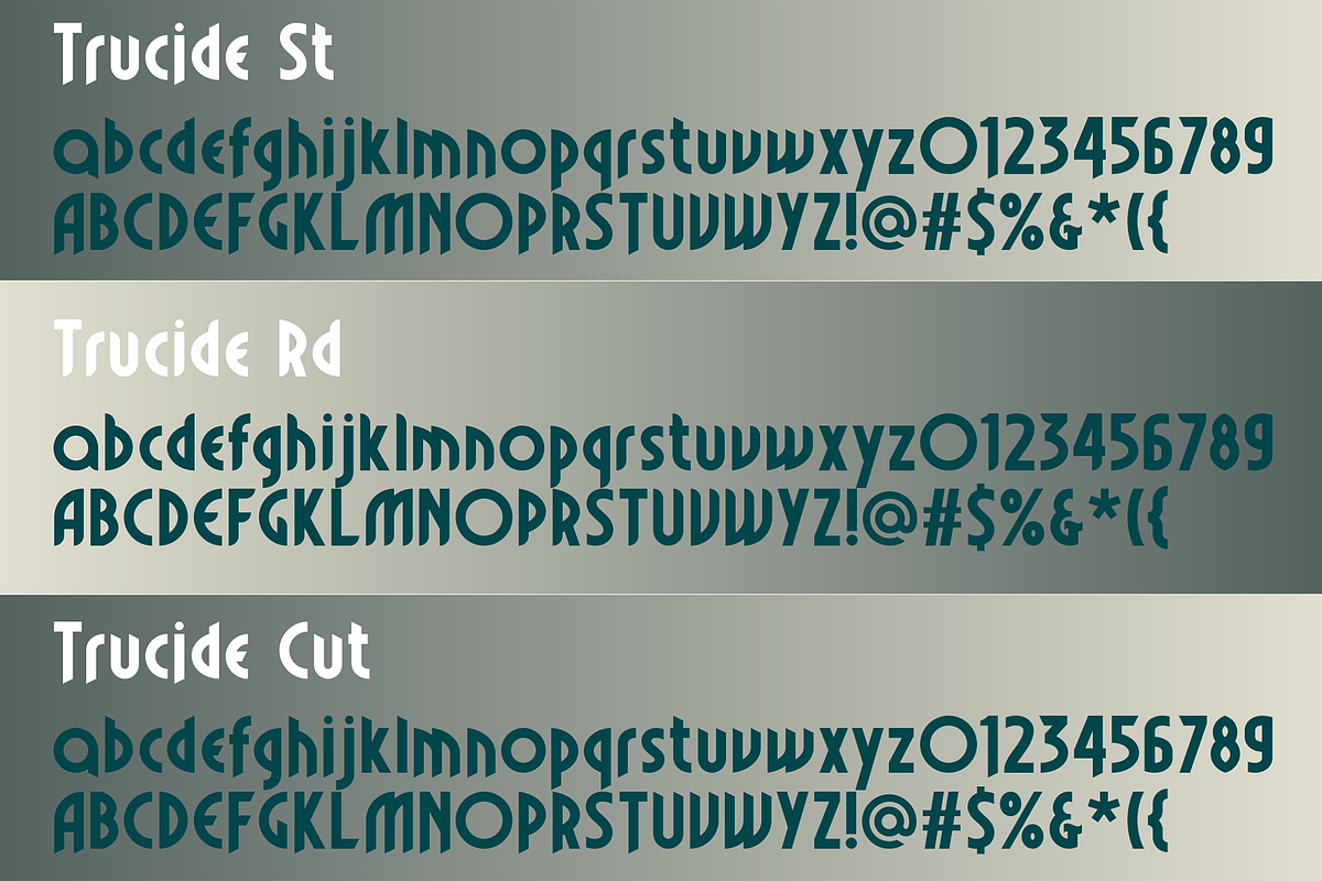Trucide font family, a Sans Serif Font by vlad.berla (Photo 4 of 7)