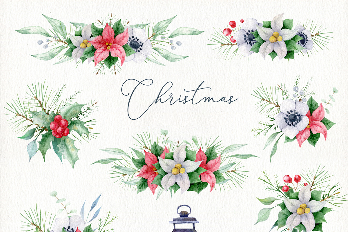 Christmas gnome watercolor clipart, a Decorative Illustration by Nebbia (Photo 4 of 12)