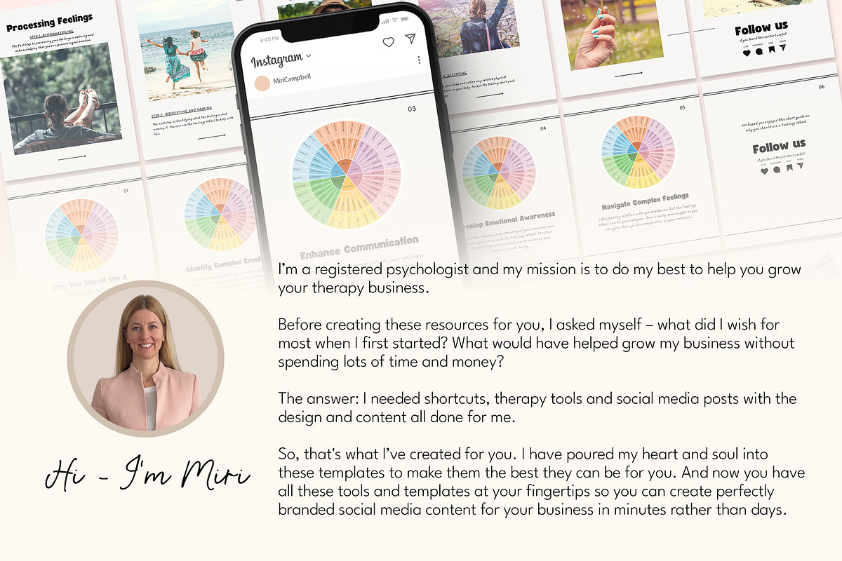 Feelings Wheel Instagram Canva, a Templates & Theme by Miri Campbell (Photo 9 of 9)