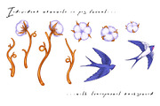 Cotton & Swallow Seamless Patterns, a Decorative Illustration by Liiafis (Thumbnail 10 of 16)
