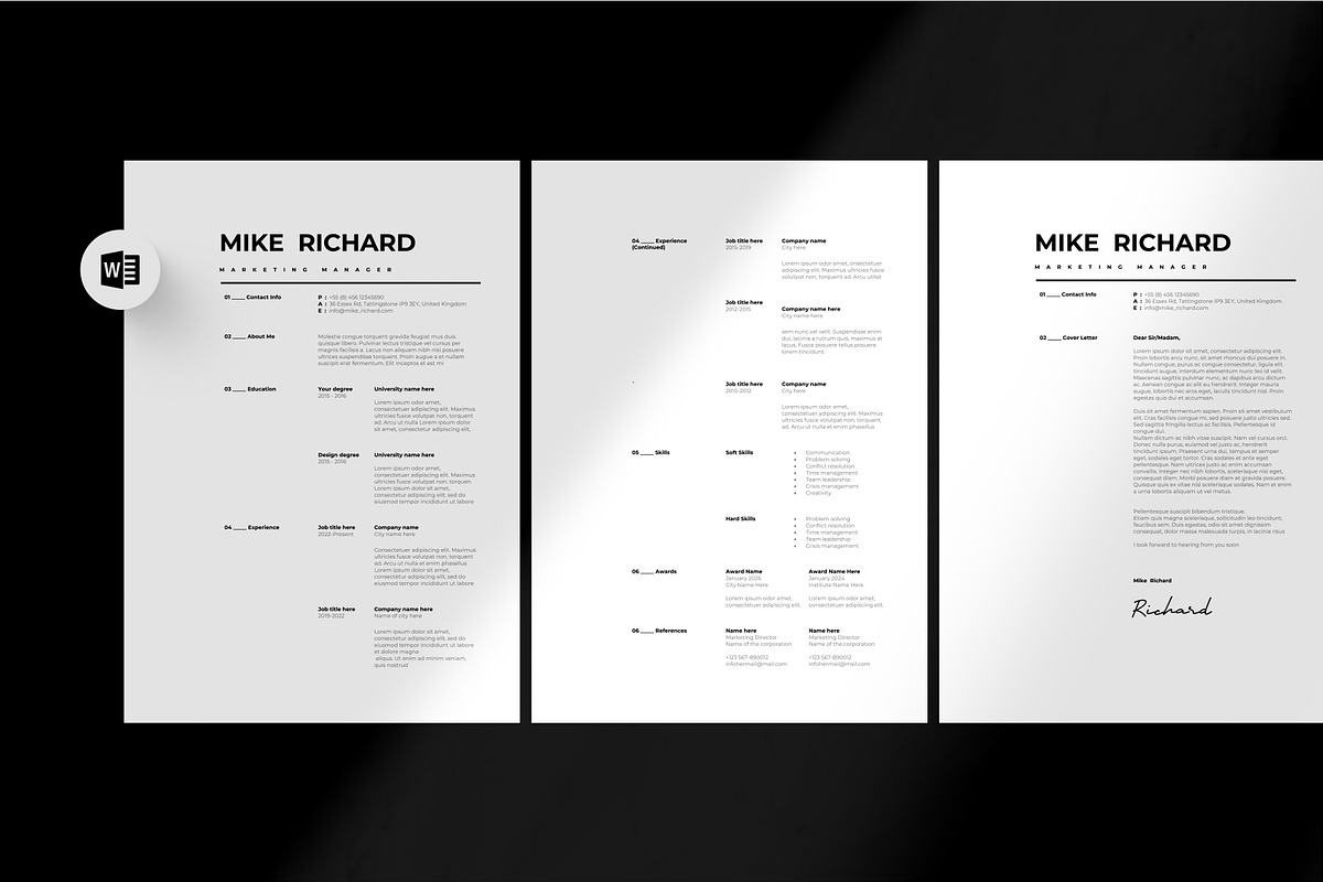 Black Resume and Business Card, a Resume Template by Lunaria (Photo 1 of 8)