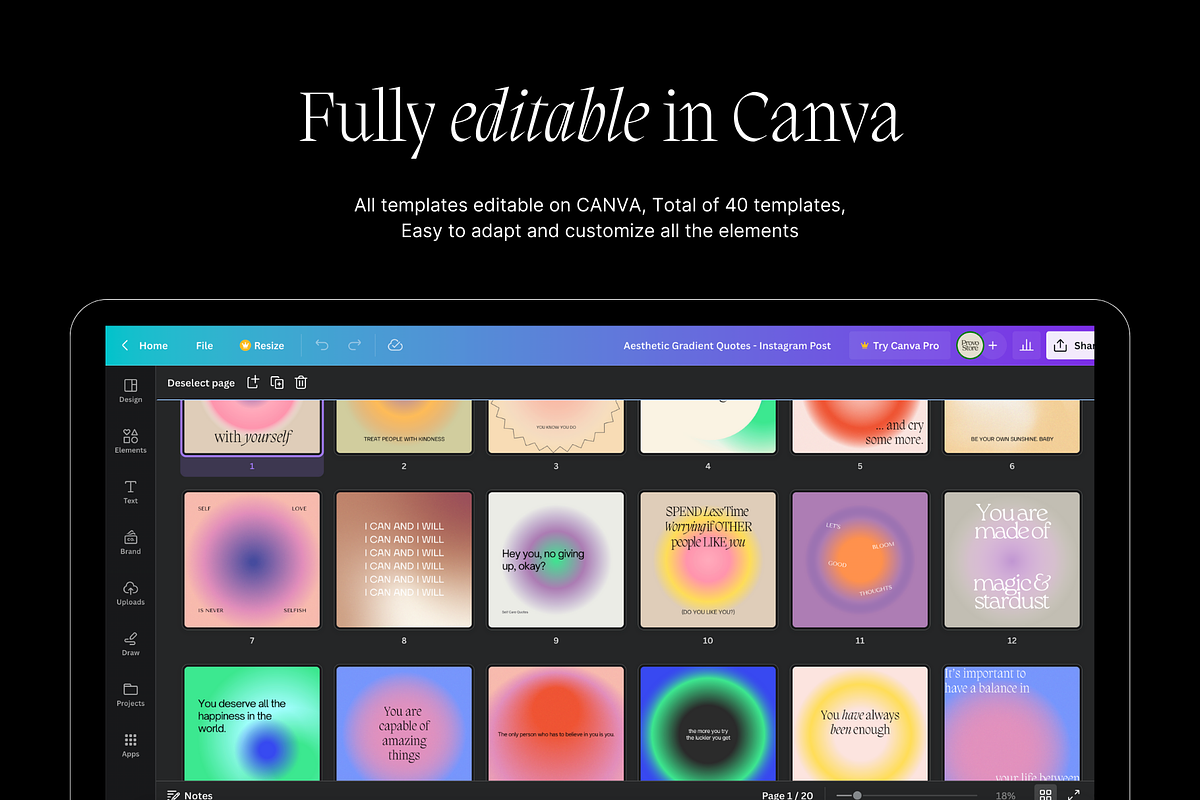 Canva Instagram Gradient Quotes, a Social Media Template by Studio Provo (Photo 9 of 9)