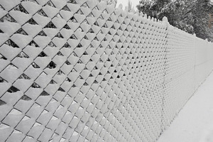 chain-link fence covered with snow, a Background Photo by sirylok