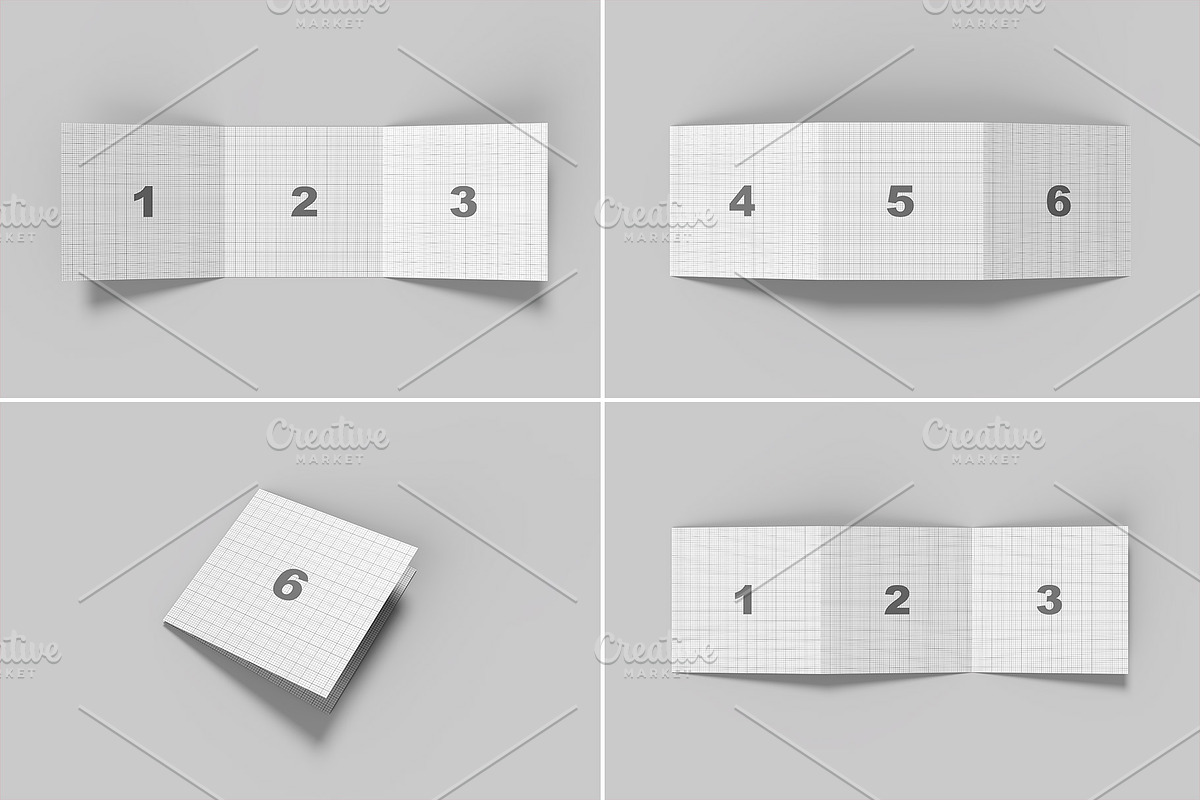Square Trifold Brochure Mockup, a Books & Magazine Mockup by Illusiongraphic (Photo 26 of 28)