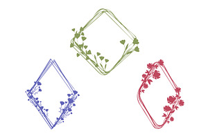 Elegant floral diamond frames in, an Object Illustration by okskukuruza