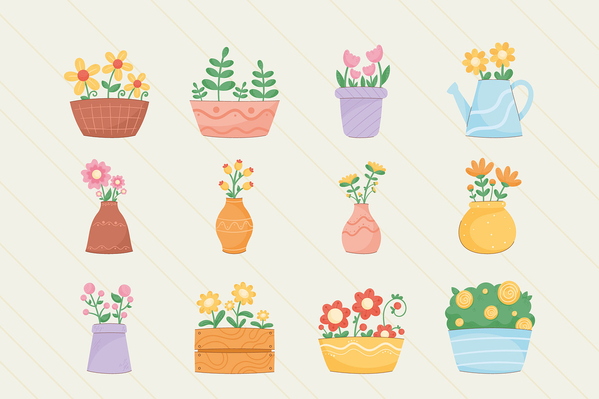 Cute Florist Icons Set