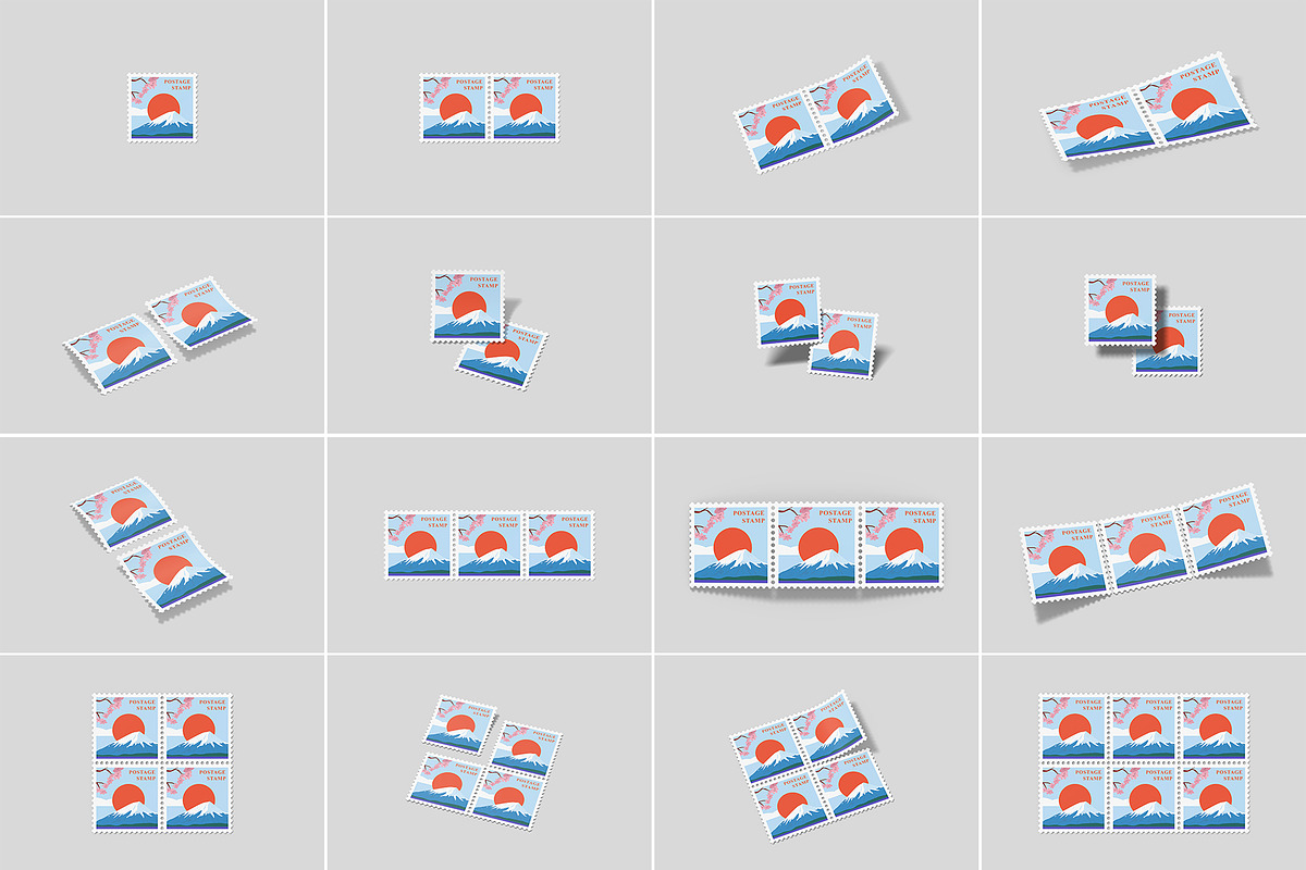 Square Postage Stamp Mockup Bundles, a Flyer Template by Graphic Aesthetic (Photo 2 of 24)