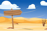 Wooden signpost in desert among, a Texture Illustration by Vectorbuum (Thumbnail 3 of 3)
