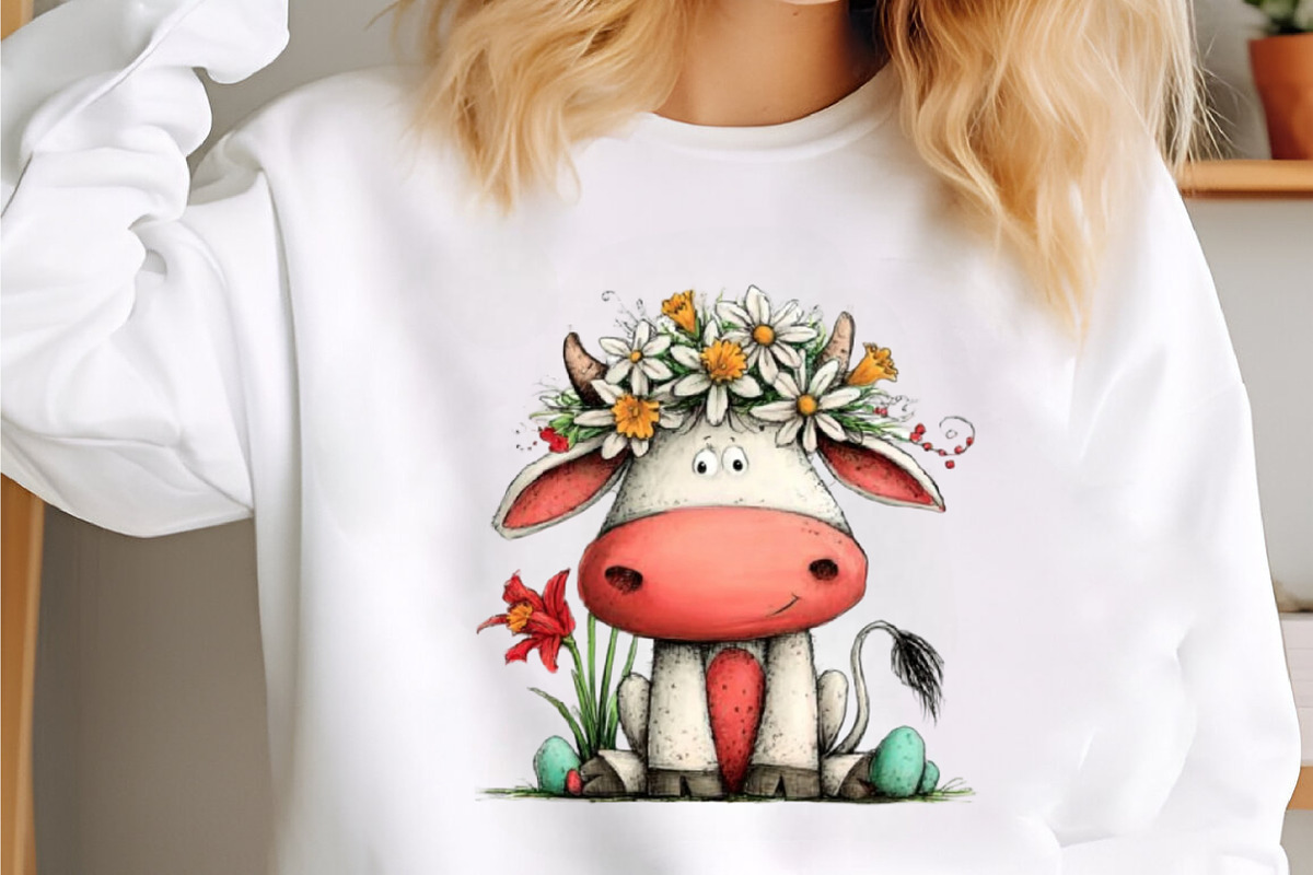 Whimsical Easter Cow Clipart, an Illustration by designcity5 (Photo 4 of 5)