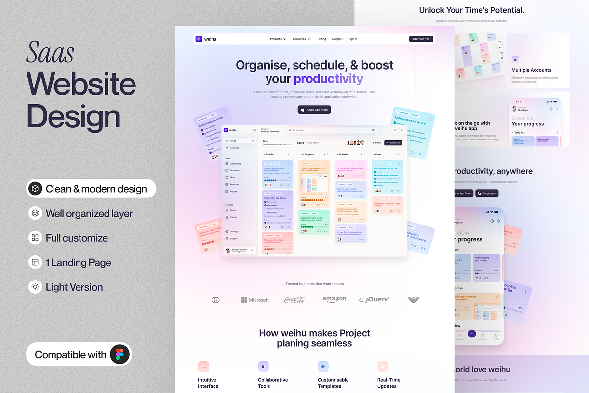 Saas Landing Page, an UI Kit Template by sajon.co