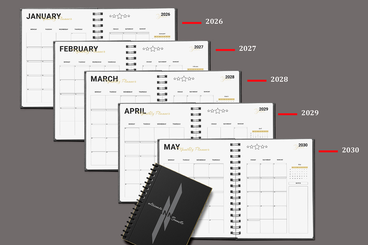 Ultimate Monthly Planner 2026-30, a Stationery Template by Design Zone (Photo 3 of 6)