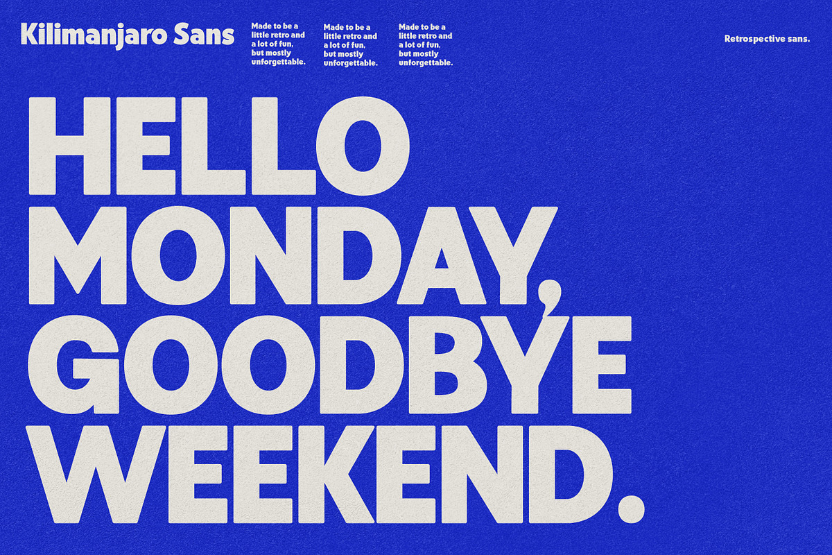 Kilimanjaro Sans (36 fonts), a Font by Nicky Laatz (Photo 56 of 75)