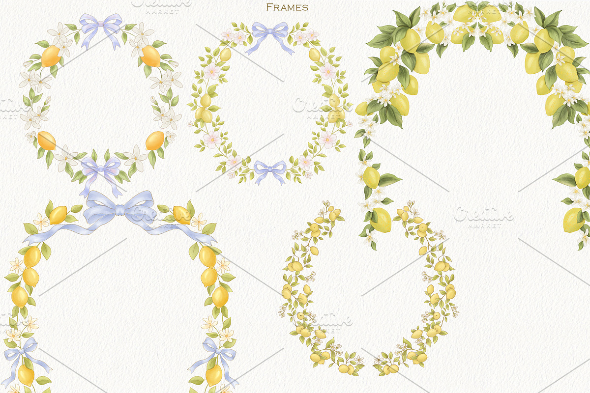 Lemon Garden Collection, a Seasonal Illustration by AlenaVlasko stock Market (Photo 6 of 10)