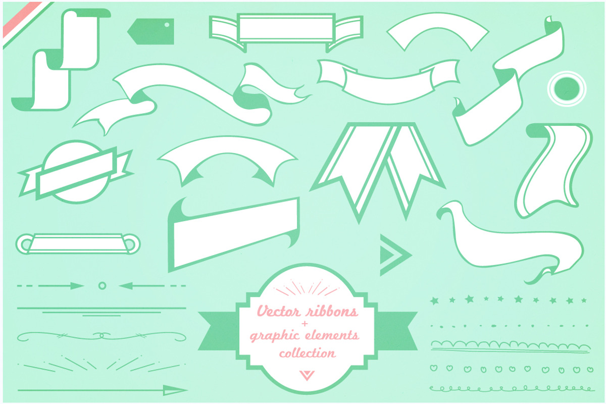 vector ribbons and graphic elements