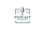 Podcast Microphone Logo Bundle, a Branding & Logo Template by Dyn Studio (Thumbnail 2 of 6)