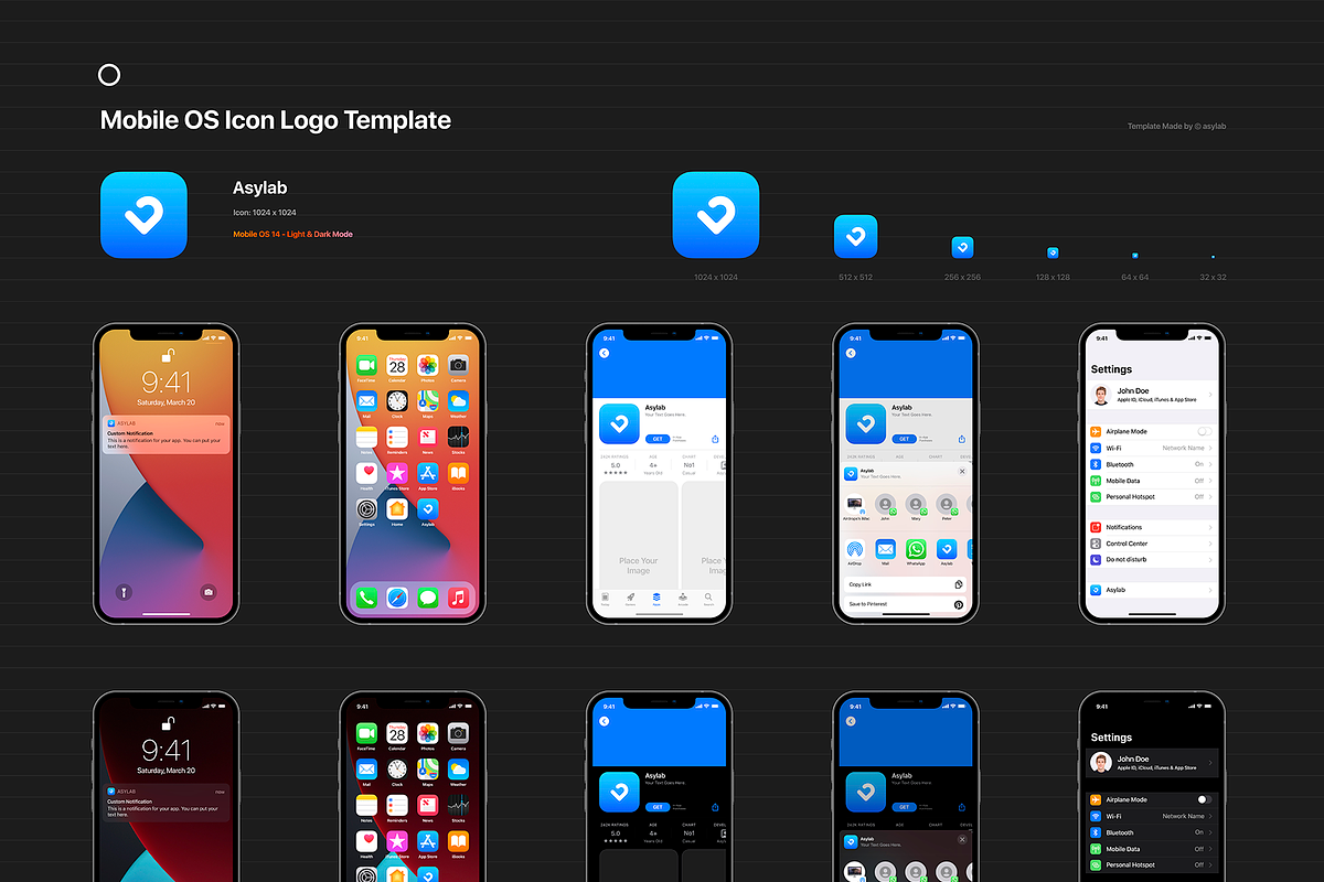 Mobile OS Icon Template Mockup - PSD, an iPhone Mockup by Asylab (Photo 10 of 34)