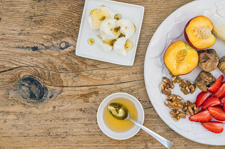 Breakfast set with fresh strawberry containing food, fruit, and breakfast, a Food & Drink Photo by Foxys