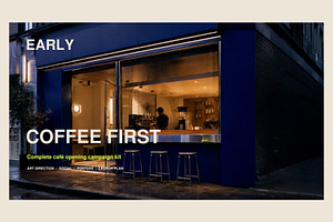 Complete Café Opening Campaign Kit, a Marketing Template by Dani Shami