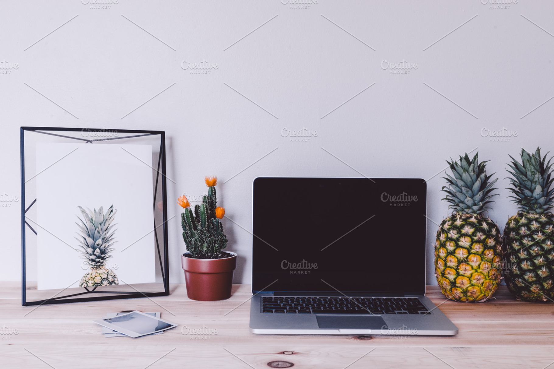 Pineapples on Desktop with Laptop, a Food & Drink Photo by Pineapple Shop
