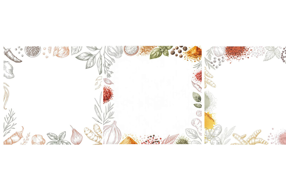 Frames of various spices and herbs, a Background Graphic by SketchArtStudio (Photo 3 of 3)