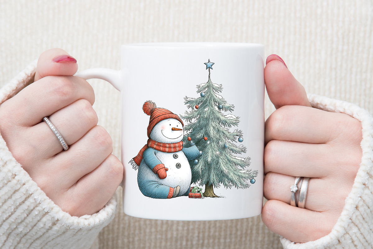 Christmas Whimsical Snowman Clipart, an Illustration by Sublimation Artist (Photo 5 of 6)