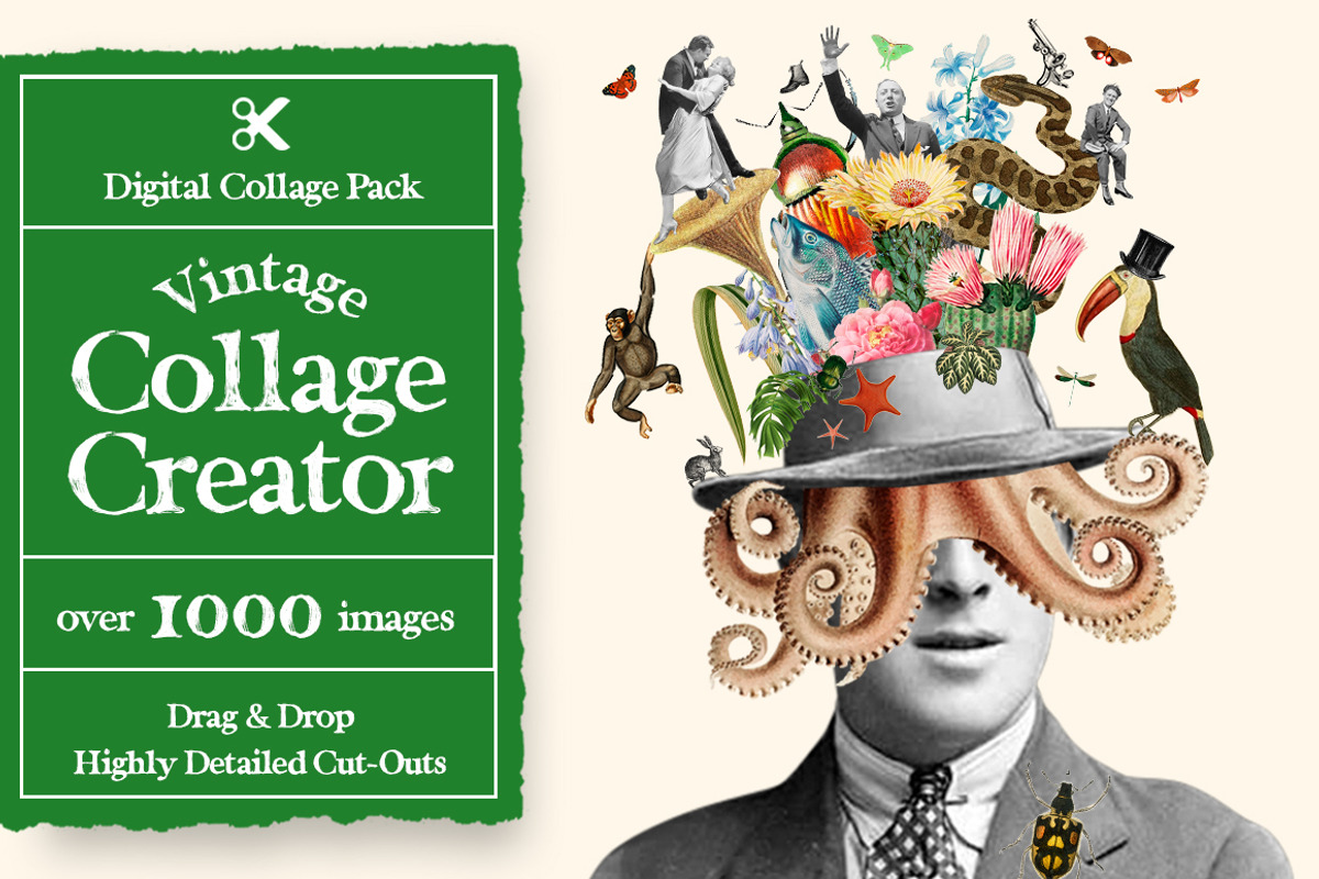 Vintage Collage Creator 1000+ Images, an Object Graphic by Collage Supply Co (Photo 1 of 21)