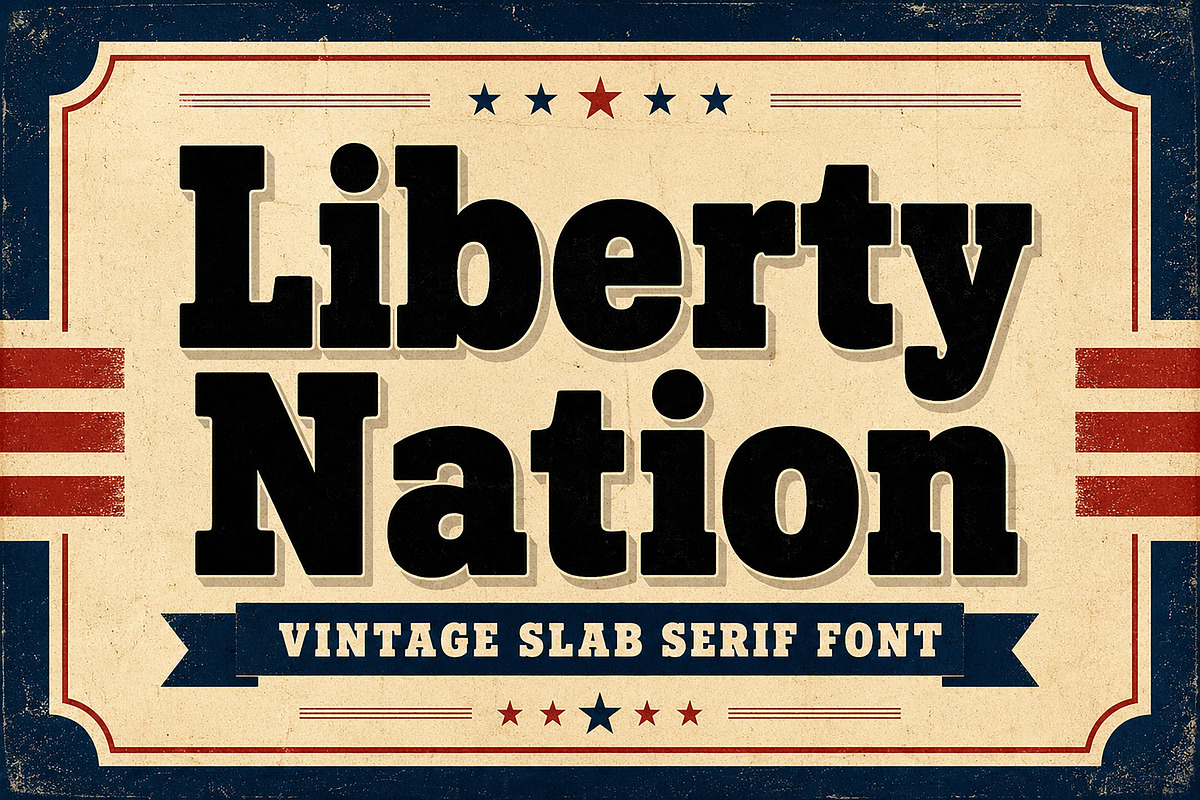 Liberty Nation, a Slab Serif Font by Wow Magic (Photo 1 of 6)