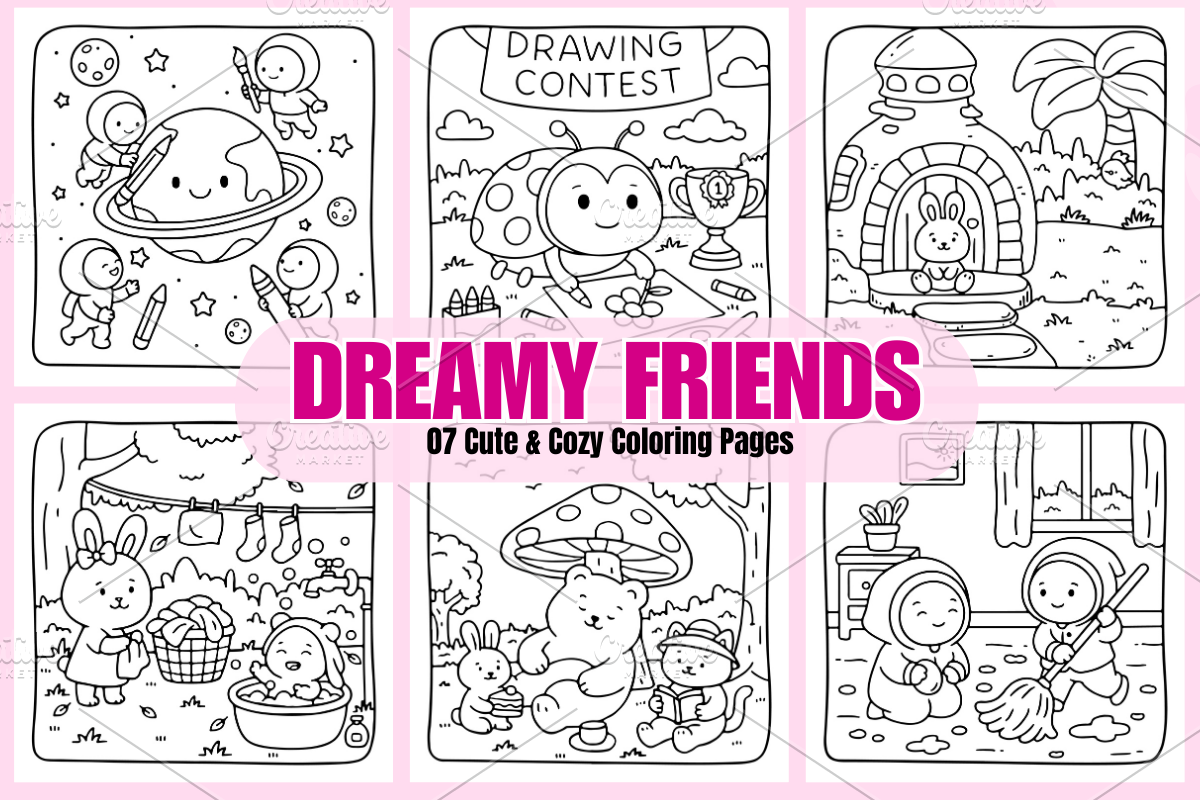 Dreamy Friends Coloring Book, a Decorative Illustration by Coco Bloom (Photo 1 of 2)