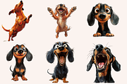 Dachshunds in Playful Poses, an Animal Illustration by PrintHaven Designs (Thumbnail 6 of 9)