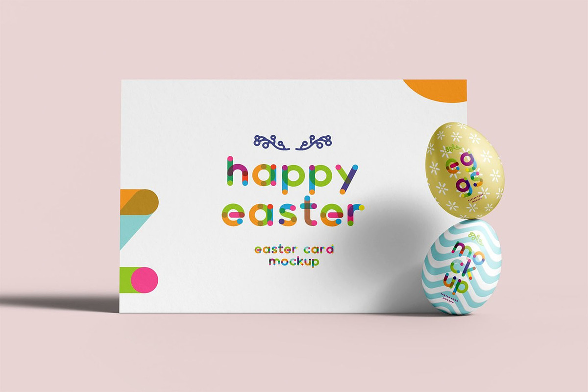Easter Eggs & Card Mockup, an Advertising Mockup by Se٧enStudio (Photo 6 of 8)