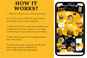 Food Instagram Puzzle Grid Template