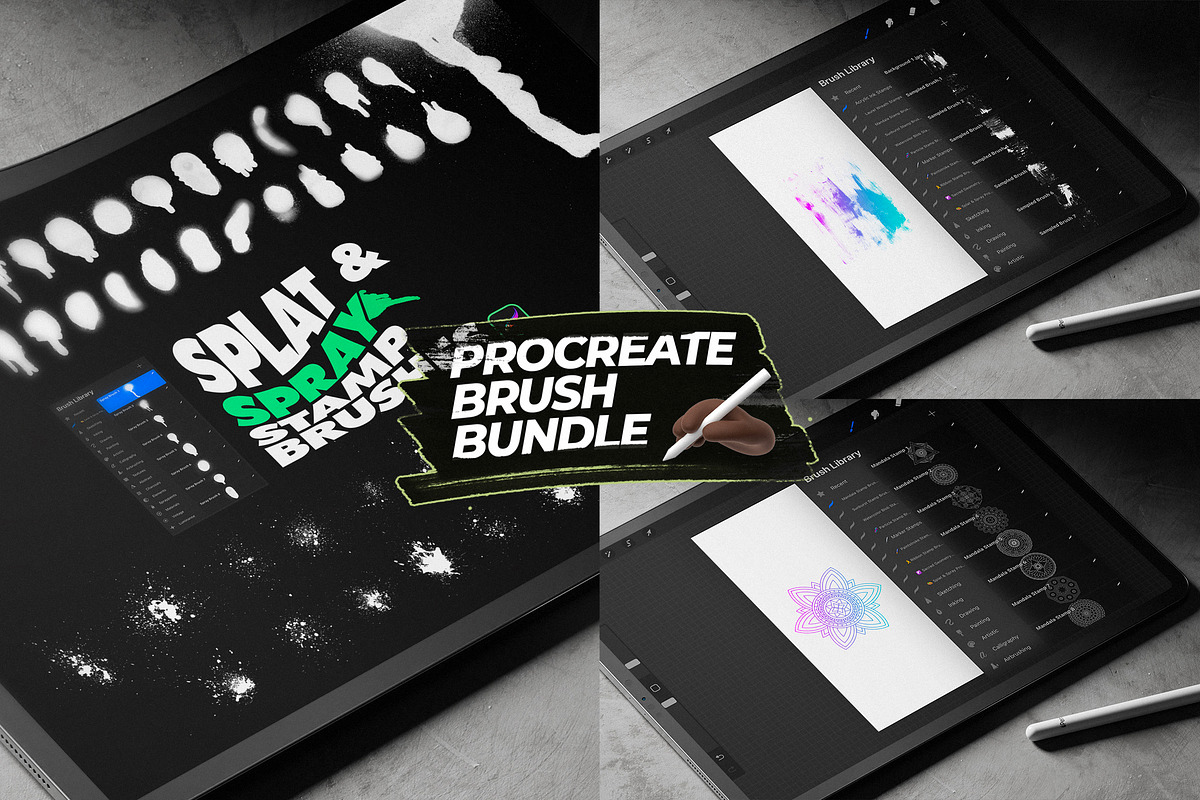Procreate Stamp Brushes Bundle, a Brush Add-On by Layerform Design Co.