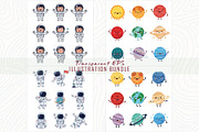 Cute astronaut illustrations bundle, an Object Graphic by Sofia's Fashion (Thumbnail 2 of 3)