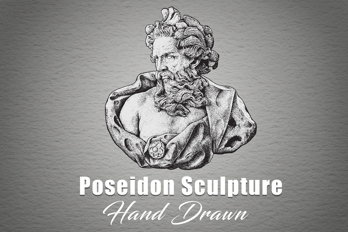 Poseidon Sculpture - Hand Drawn, an Illustration by BusOne (Photo 1 of 3)