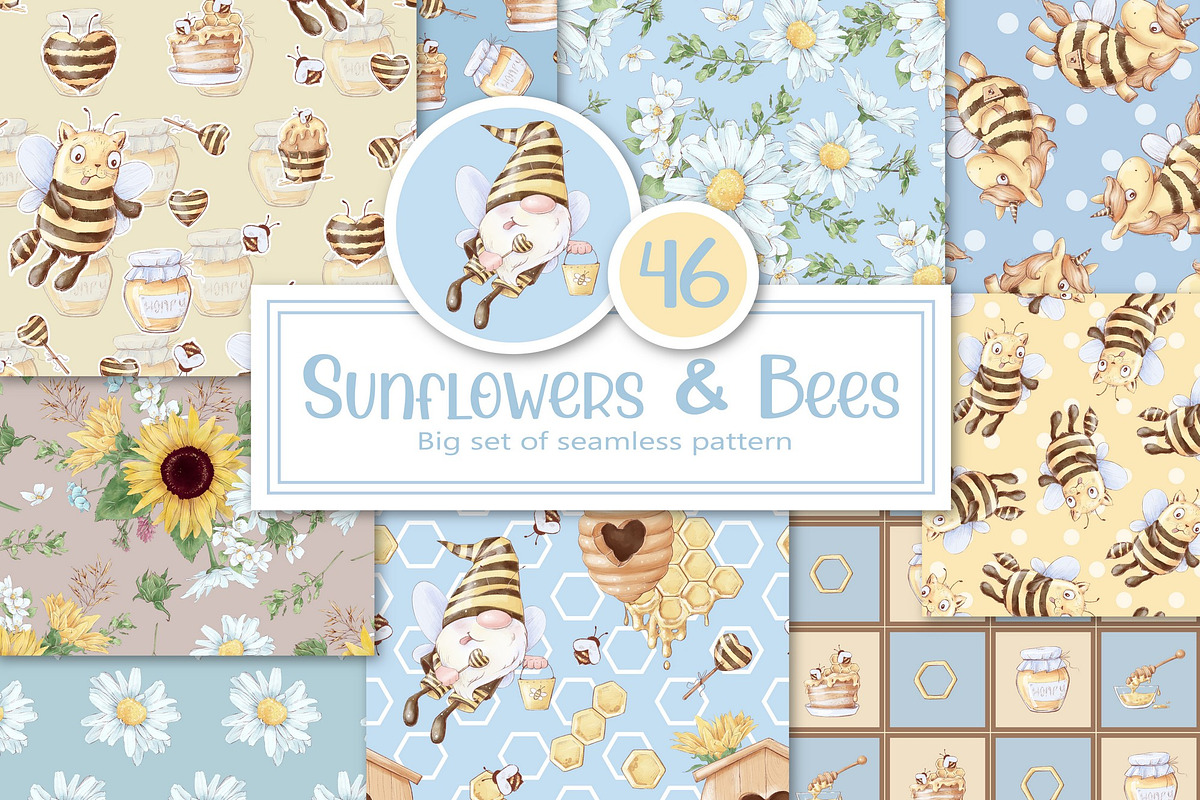 Big set of seamless patterns, a Pattern Graphic by Yuliya Art (Photo 1 of 12)