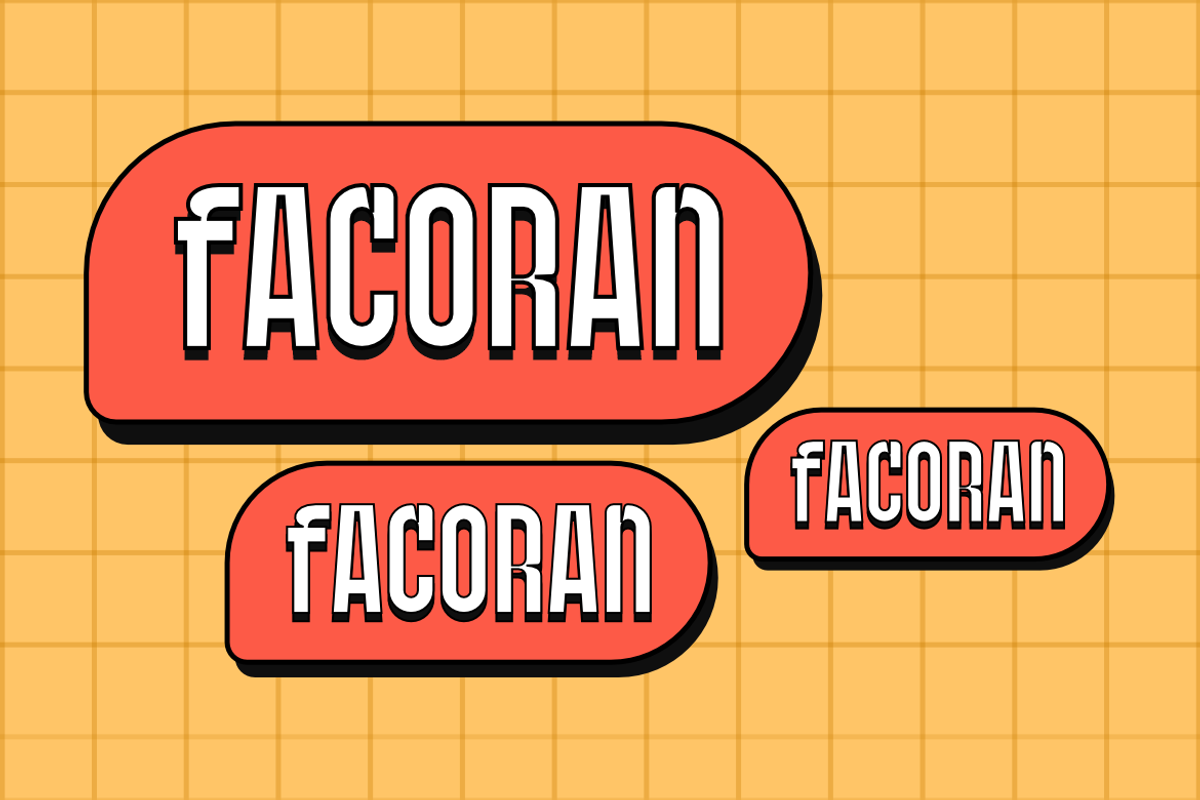 Facoran - Funky & Vintage Lebel Font, a Sans Serif Font by QR Design Studio (Photo 2 of 6)