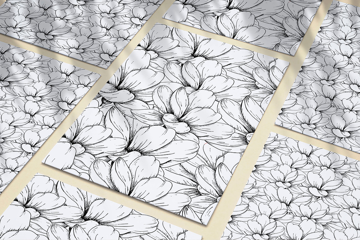 Flower. Line art sketch and patterns, a Decorative Illustration by Canatic (Photo 5 of 7)